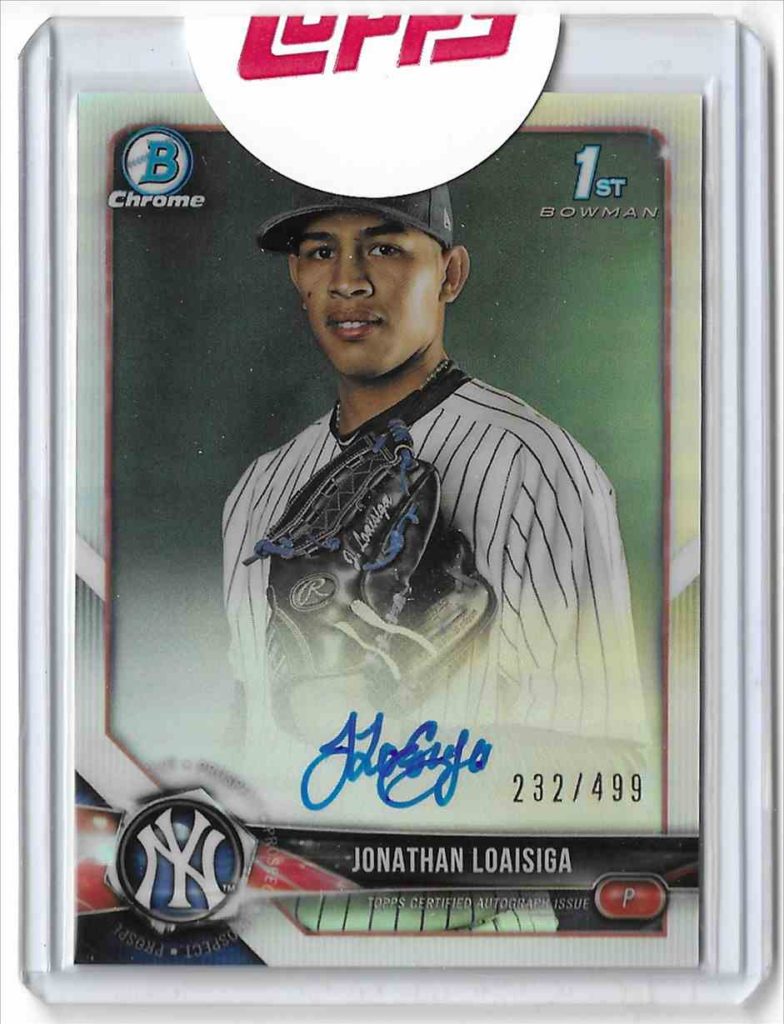 2018 Bowman Chrome Prospect Autographs BCPA-JLO Jonathan Loaisiga Refractor